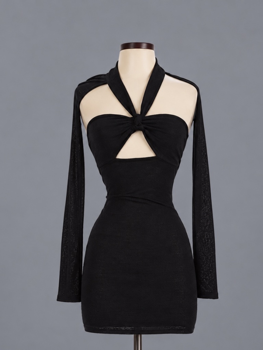 Princess Polly Black Cutout Halter Mini Dress – Size 2